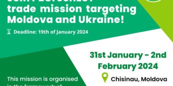 Proiectul #P2GreenEST va organiza o misiune economică la Chișinău, Moldova, în perioada 31 ianuarie – 2 februarie 2024, în cadrul Expoziției Naționale “Fabricat în Moldova”.