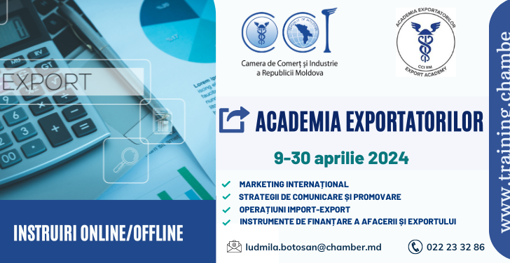 Invitam companiile din Republica Moldova la o nouă ediție a Academiei Exportatorilor