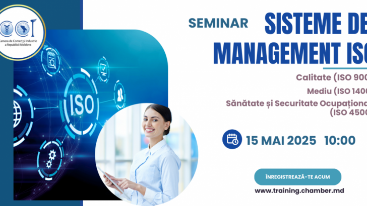 Sisteme management ISO: Calitate (ISO 9001), Mediu (ISO 14001), Sănătate și Securitate Ocupațională (ISO 45001).  Integrarea în organizație și Certificarea sistemelor de management